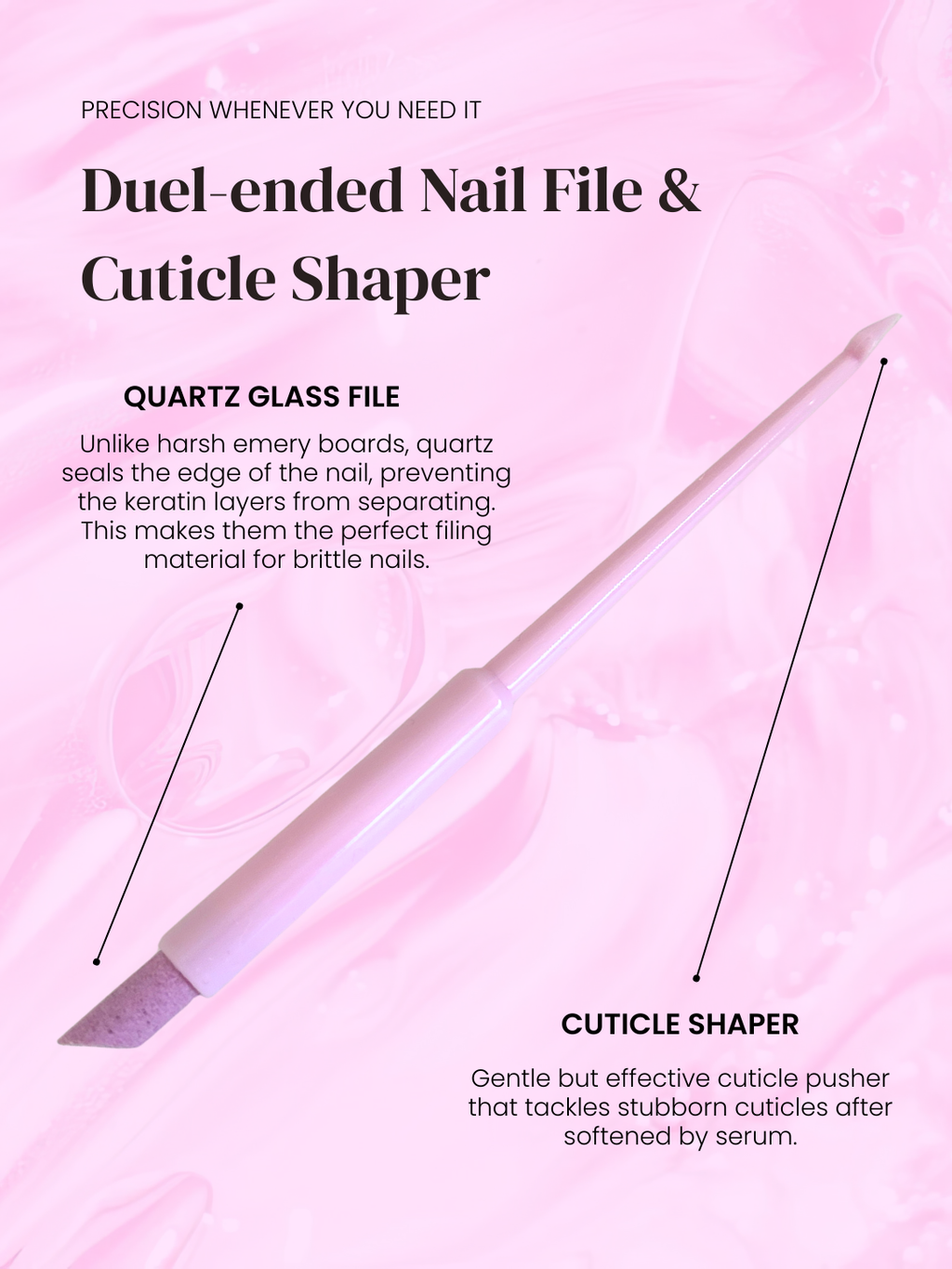 Dual Quartz Nail File & Cuticle Shaper